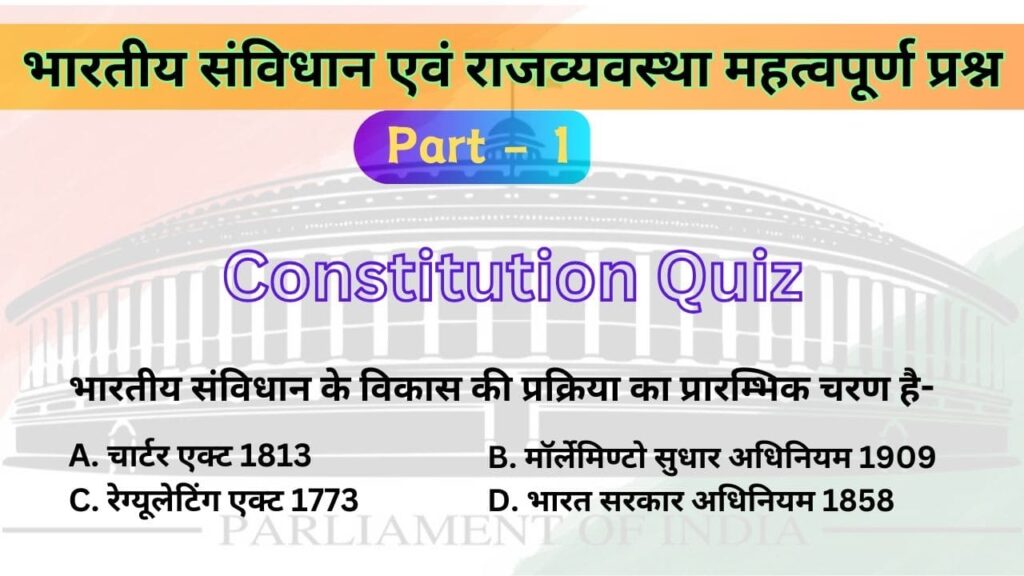 Important Indian Polity Constitution Quiz in Hindi 1